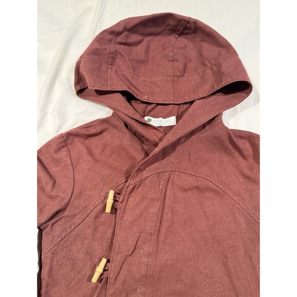 Vintage Y2K A-Wear-Ness Jacket S Brown Canvas Hooded Kimono Style Boho Canada - Picture 9 of 16